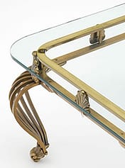 Vintage Italian Art Deco Brass Side Tables 