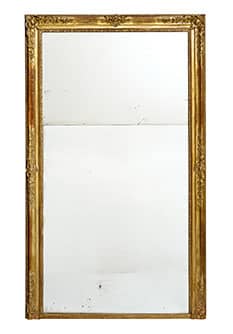 French Antique Grande Louis XVI style gold original mercury mirror