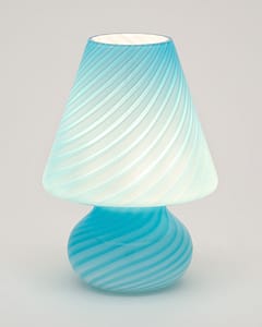 Authentic Blue Murano Glass “Fungo” Mushroom Lamp
