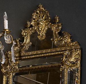 how to mix various styles in your space - gold napoleon mirror