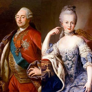 Portraits of Louis XVI(1760-1789) and Marie Antoinette, the last king and queen of France