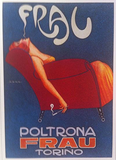 Vintage Paper ad for Italian Furniture Designer Poltrona Frau.