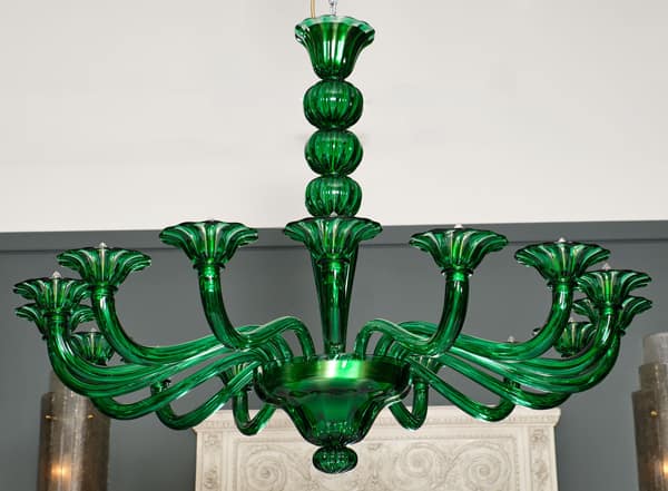 authentic green Murano green glass chandelier- luxury lighting